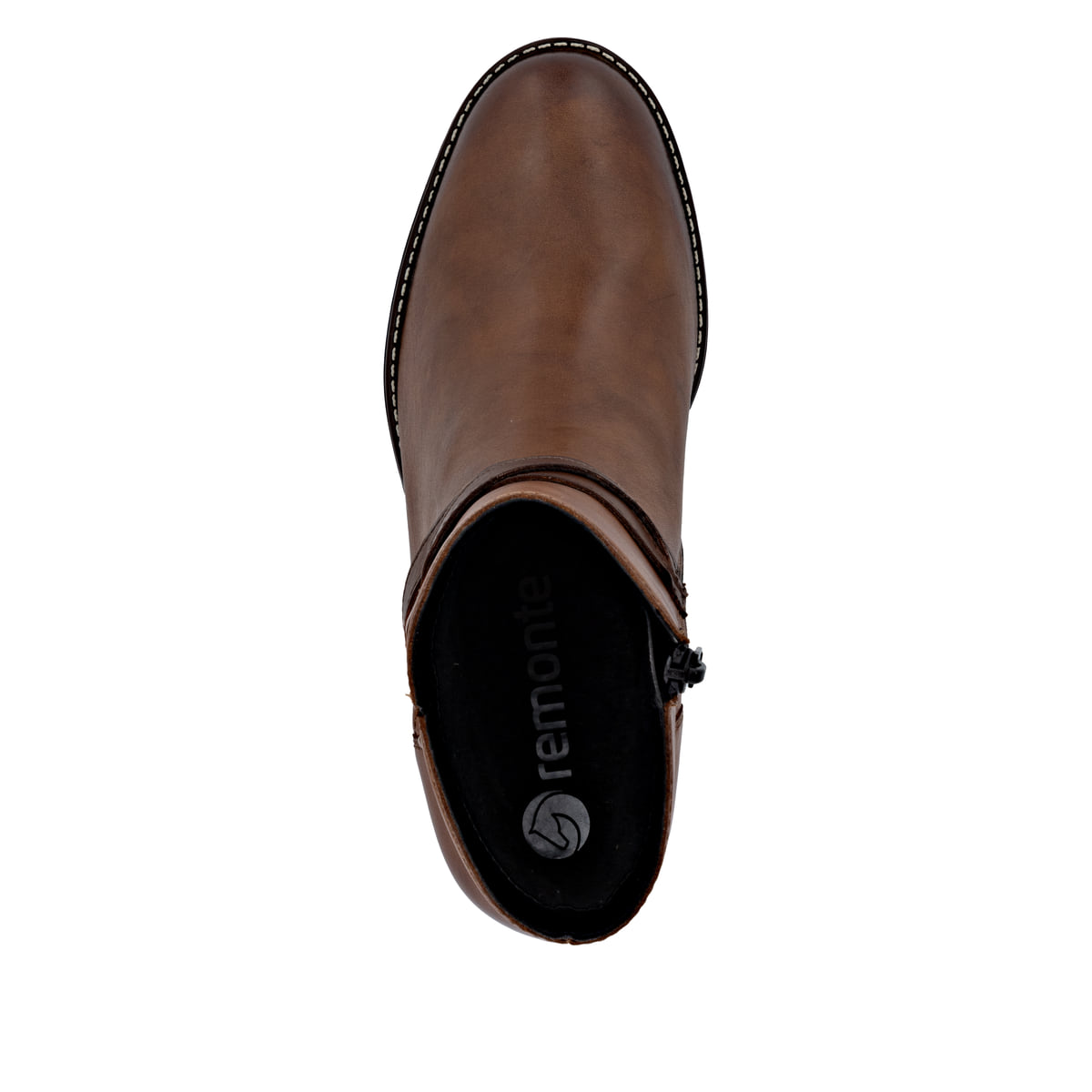 Bottines remonte marron pour femme D2A73-25 avec fermeture éclair. Semelle extérieure de la chaussure.