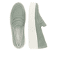Mintgrüne remonte Damen Slipper D1C05-52 mit Elastikeinsatz sowie Komfortweite G. Schuh von oben, liegend.