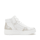 Weiße remonte Damen Sneaker High D0J70-82 mit einem Reißverschluss. Schuh Innenseite.