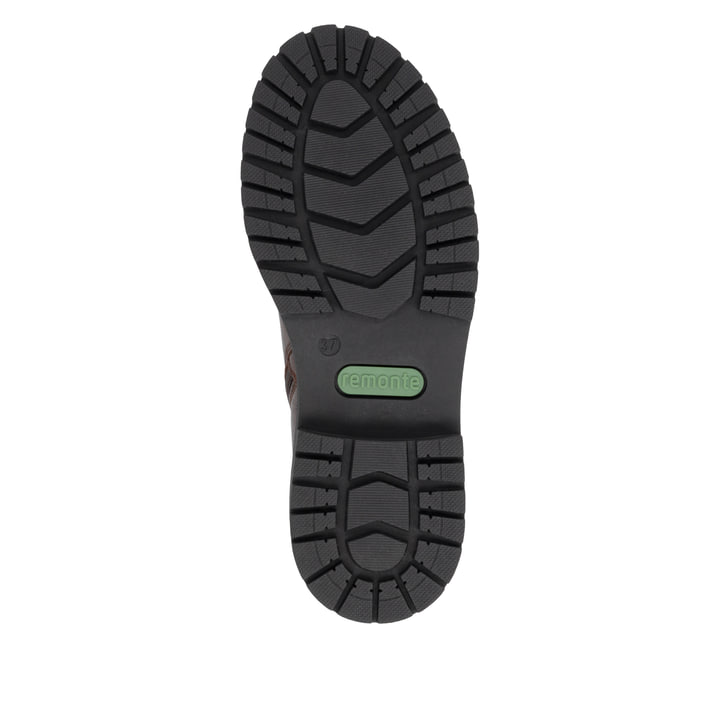 Braune remonte Damen Schnürstiefel D4B73-25 mit wasserabweisender TEX-Membran. Schuh Laufsohle.