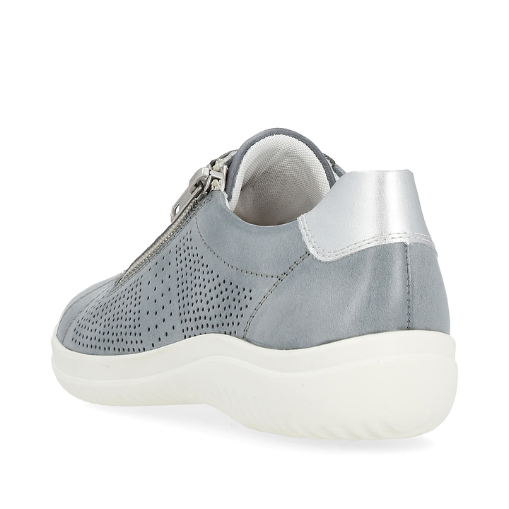 Blaue remonte Damen Schnürschuhe D1E02-14 mit einem Reißverschluss. Schuh von hinten.