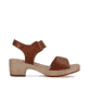 Schokobraune remonte Damen Riemchensandaletten D0N52-24 mit einem Blockabsatz. Schuh Innenseite