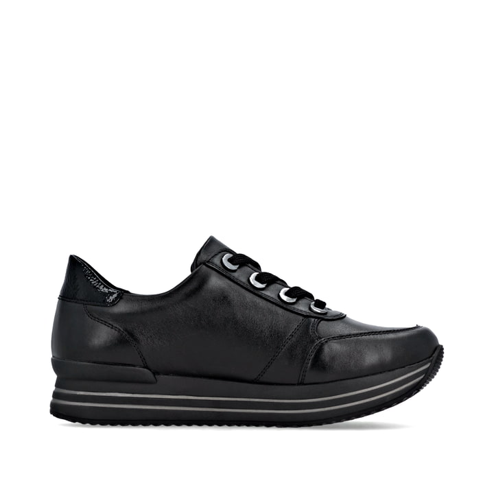 Schwarze remonte Damen Sneaker D1302-00 mit wasserabweisender remonteTEX-Membran. Schuh Innenseite.