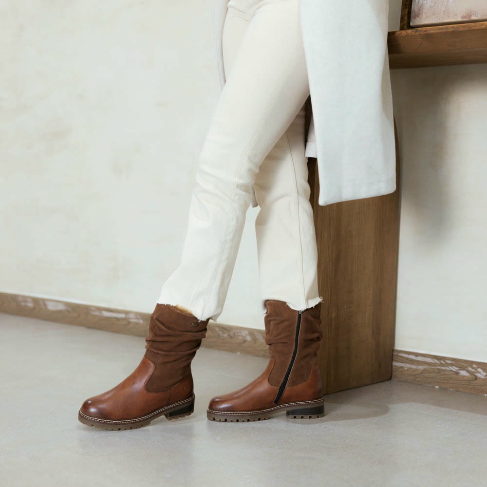 brauner remonte Hochschaftstiefel D0B80-24 getragen