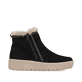 Schwarz-beige remonte Damen Kurzstiefel D3B70-03 mit modernen Ziernähten. Schuh Innenseite.