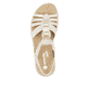 Goldene vegane remonte Riemchensandalen D1J60-91 mit einem Gummizug. Schuh von oben.