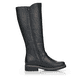 Nachtschwarze remonte Damen Hochschaftstiefel R6590-01 mit einer Profilsohle. Schuh Innenseite