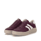 Baskets basses remonte rouges femmes D3E00-30 avec la semelle lightsole+. Chaussures inclinées sur le côté.