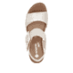 Beige remonte Keilsandaletten D2L53-60 mit einem Klettverschluss. Schuh von oben.