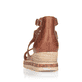 
Kastanienbraune remonte Damen Keilsandaletten D3053-24 mit einer leichten Sohle. Schuh von hinten