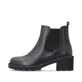 Schwarze remonte Chelsea Boots D0A70-00 mit Reißverschluss sowie Komfortweite G. Schuh Außenseite.