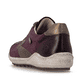 Weinrot-bronzene remonte Damen Schnürschuhe R1443-35. Schuh von hinten.