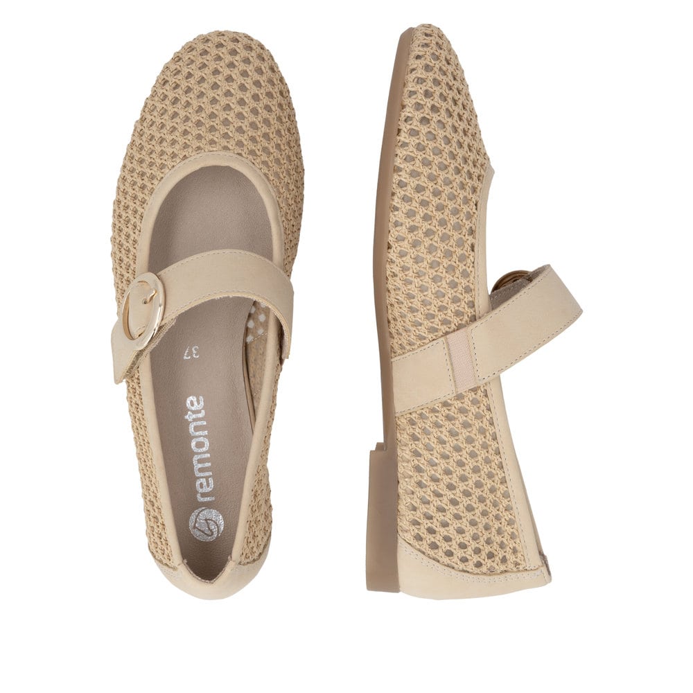 Ballerines remonte marron pour femme D0K17-20. Chaussure vue de dessus, couchée.