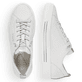Weiße remonte Damen Sneaker Low D0913-80 mit Schnürung sowie der Komfortweite G. Schuh von oben, liegend.