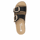 Schwarze remonte Damen Pantoletten D0Q66-00 mit trendiger Schnalle. Schuh von oben.