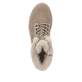 Camelfarbene remonte Damen Schnürstiefel D0B81-20 mit weichem Schaftrand. Schuh von oben.