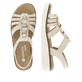 Beige vegane remonte Riemchensandalen D2073-60 mit einem Gummizug. Schuh von oben, liegend.