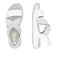 Weiße remonte Riemchensandalen D1J50-81 mit Gummizug sowie weicher Einlegesohle. Schuh von oben, liegend.