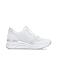 Weiße vegane remonte Damen Sneaker Low D0T19-80 mit einem Reißverschluss. Schuh Innenseite.