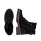 Schwarze remonte Damen Schnürstiefel D0B81-00 mit wasserabweisender TEX-Membran. Schuh von oben, liegend.