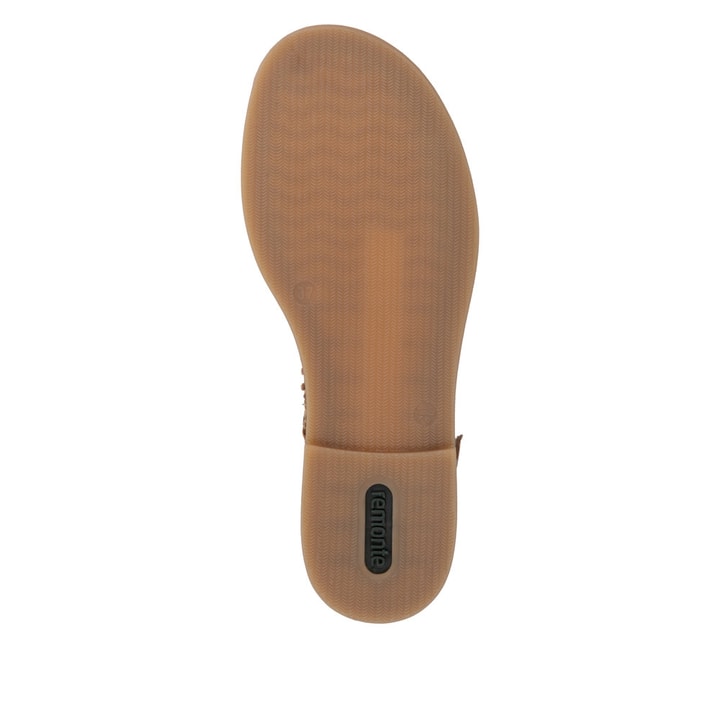 Sandales à lanières remonte marron vegan pour femme D3646-24. Semelle extérieure de la chaussure.
