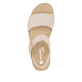 Beige remonte Riemchensandaletten D1N54-60 mit einem Klettverschluss. Schuh von oben.