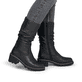 Schwarze remonte Hochschaftstiefel D0A75-01 mit wasserabweisender TEX-Membran. Schuh am Fuß.