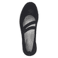 Schwarze remonte Ballerinas R7102-01 mit einem Gummizug sowie der Komfortweite G. Schuh von oben.