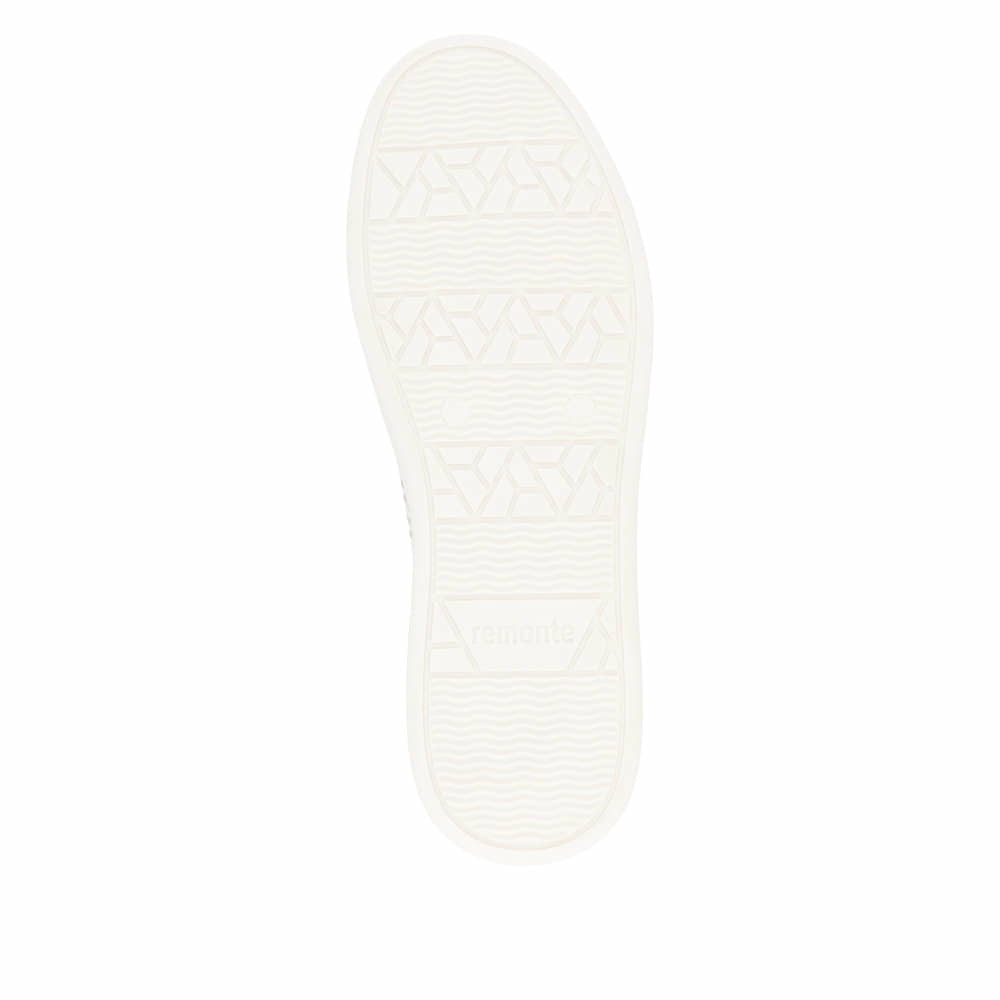 Weiße remonte Damen Sneaker D2E04-80 mit Reißverschluss sowie der Komfortweite G. Schuh Laufsohle.