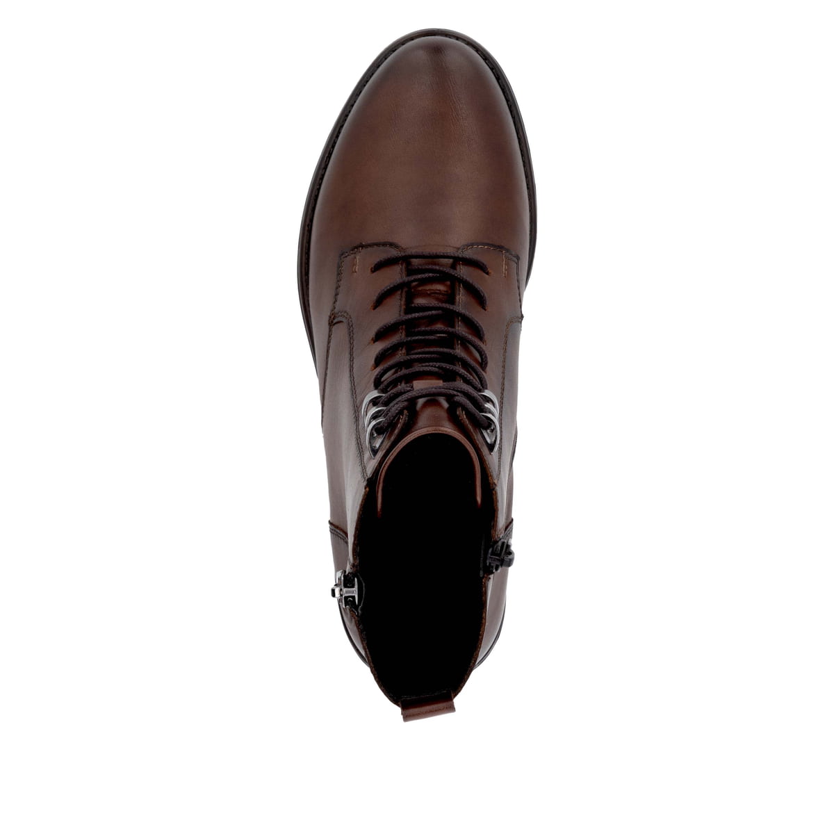 Bottines remonte marron pour femme D0F82-22 avec fermeture éclair. Semelle extérieure de la chaussure.