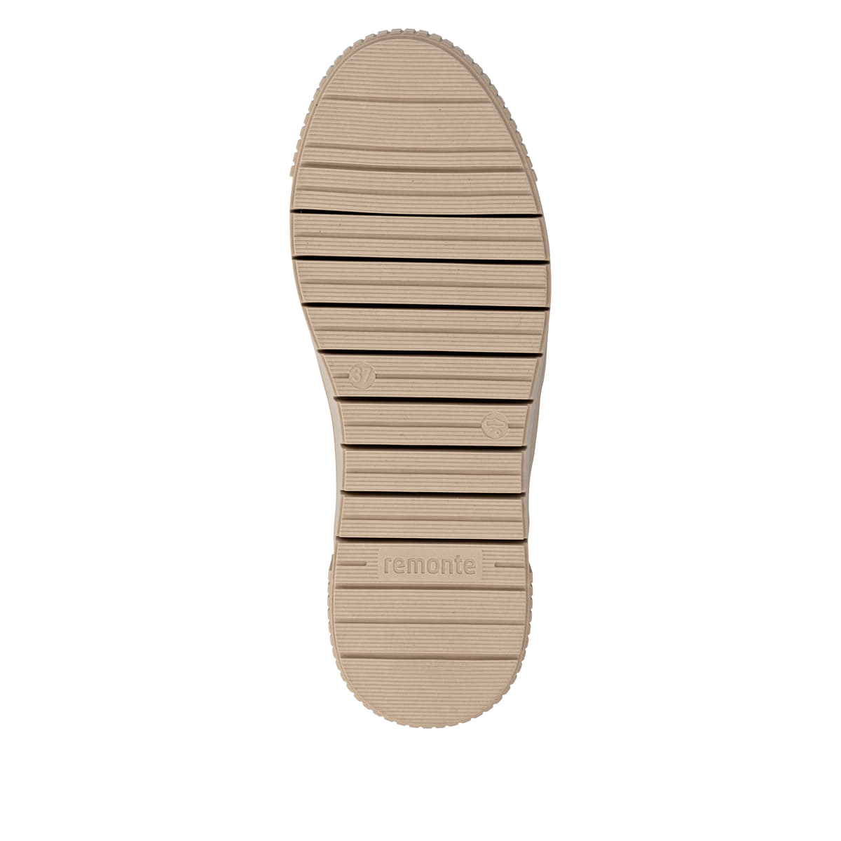 Braun-beige remonte Damen Kurzstiefel D3B70-20 mit modernen Ziernähten. Schuh Laufsohle.