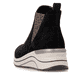 Chelsea Boots remonte noires D0T75-05 avec fermeture éclair. Chaussure vue de l'arrière.