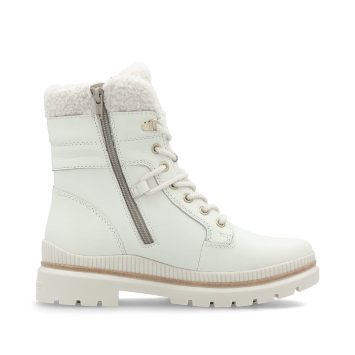 Reinweiße remonte Damen Schnürstiefel D0C77-80 mit griffiger Glass-Fibre Sohle. Schuh Innenseite.
