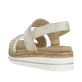 Metallische remonte Riemchensandalen D0Q56-90 mit einem Klettverschluss. Schuh von hinten.