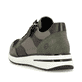 Bronzene vegane remonte Damen Sneaker D1G08-90 mit einem Reißverschluss. Schuh von hinten.