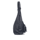 Sac bandoulière remonte Q0725-14 en bleu avec un compartiment principal spacieux, fermeture éclair et deux poches extérieures. Côté droit.