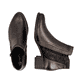 Bronzefarbene remonte Damen Stiefeletten R5172-90 mit einem Reißverschluss. Schuh von oben, liegend.