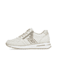 Cremeweiße remonte Damen Sneaker D1G00-81 mit einem Reißverschluss. Schuh Außenseite.