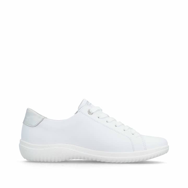 Weiße remonte Damen Schnürschuhe D1E03-81 mit einem Reißverschluss. Schuh Innenseite.