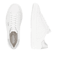 Weiße remonte Damen Sneaker Low D2J00-80 mit Schnürung sowie der Komfortweite G. Schuh von oben, liegend.
