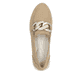 Beige remonte Damen Loafer D1G11-62 mit Gummizug sowie gepolsterter Einlegesohle. Schuh von oben.