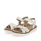 Bunte remonte Damen Riemchensandalen D2049-81 mit Klettverschluss. Schuhpaar seitlich schräg.