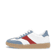 Blaue remonte Damen Sneaker Low D2C01-80 mit Schnürung sowie der Komfortweite G. Schuh Außenseite.