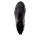 Schwarze remonte Damen Schnürstiefel D2Q73-00 mit einem Reißverschluss. Schuh von oben.