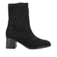 
Mitternachtsschwarze remonte Damen Stiefeletten D0V70-01 mit einer Profilsohle. Schuh seitlich schräg