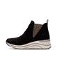 Chelsea Boots remonte noires D0T75-05 avec fermeture éclair. Côté extérieur de la chaussure.
