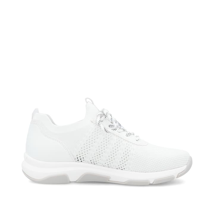 Weiße remonte Damen Slipper D1S05-80 mit einem Gummizug sowie der Komfortweite G. Schuh Innenseite.