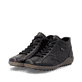 Schwarz-bronzene remonte Damen Schnürstiefel R1454-03. Schuhpaar seitlich schräg.