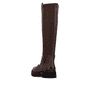 Braune remonte Hochschaftstiefel D2S74-25 mit einem Reißverschluss. Schuh von oben.