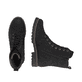 Schwarze remonte Damen Schnürstiefel D8489-02 mit wasserabweisender TEX-Membran. Schuh von oben, liegend.